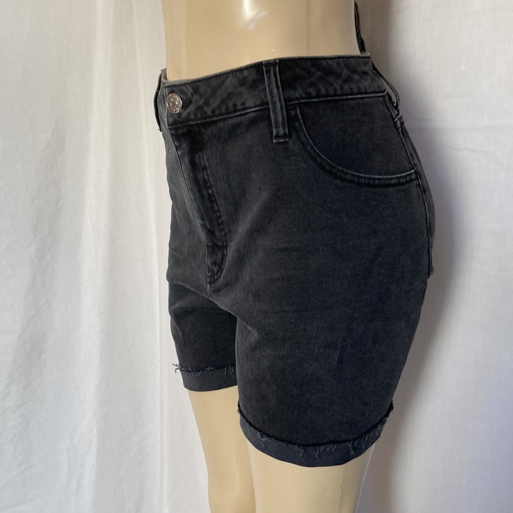 Ava & Viv Black High-Rise Rolled Hem Jean Shorts